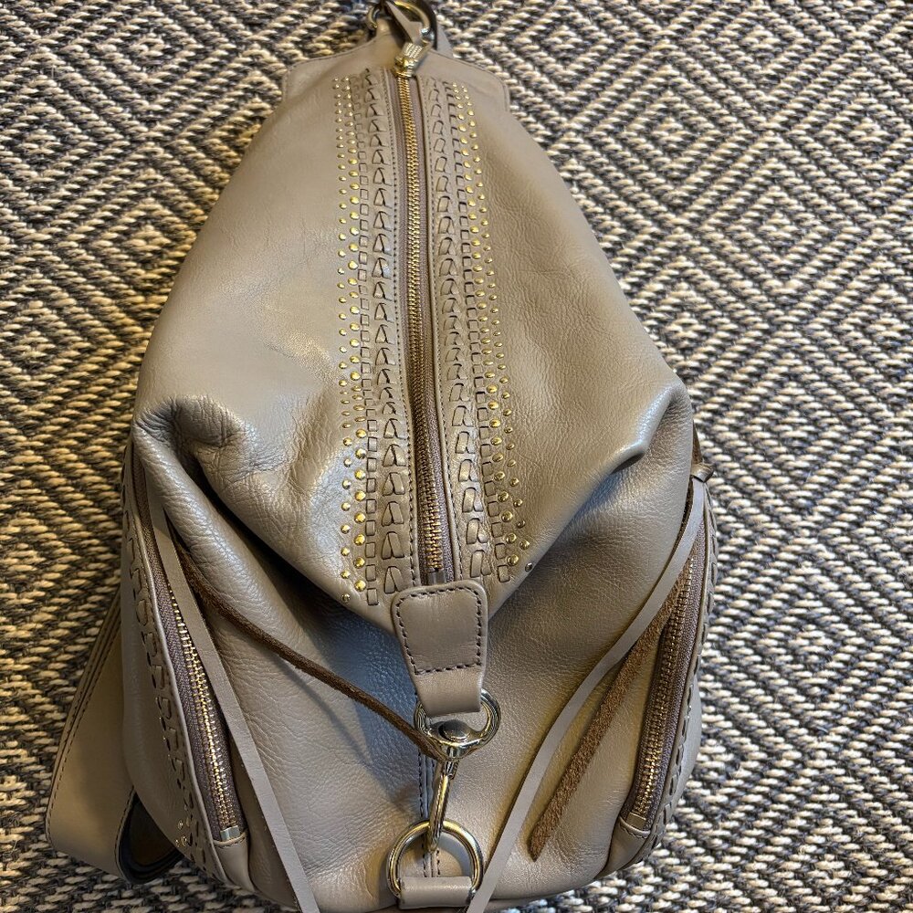 Rebecca Minkoff Julian Leather Studded backpack - taupe and gold